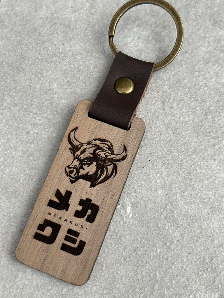 【オーダーメイド】 思い出を育てる 木製レーザー刻印キーホルダー