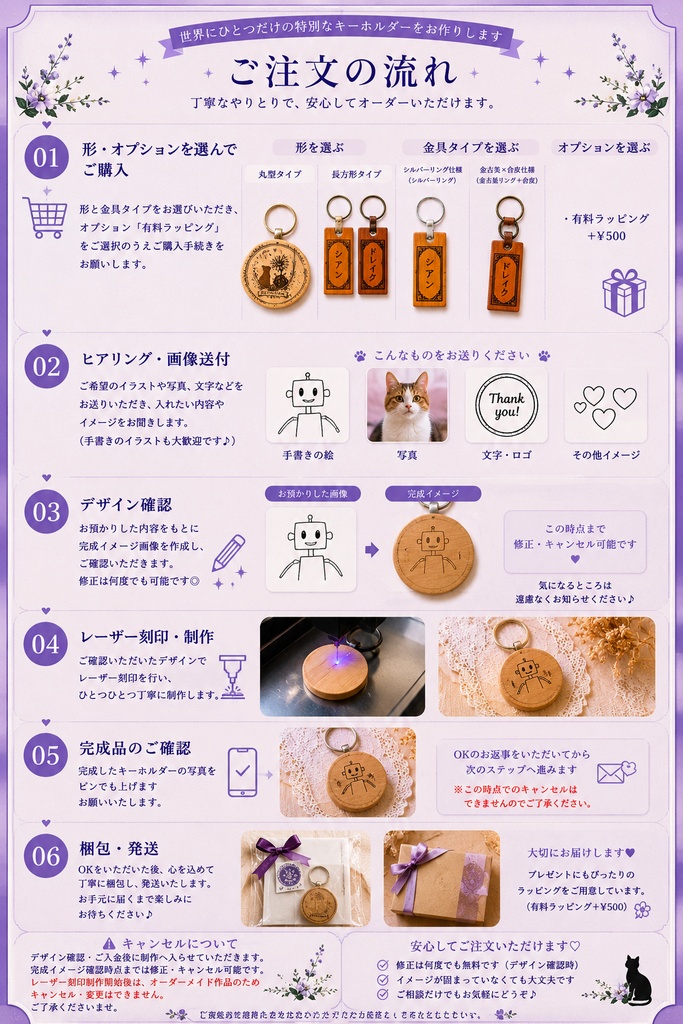 【オーダーメイド】 思い出を育てる 木製レーザー刻印キーホルダー