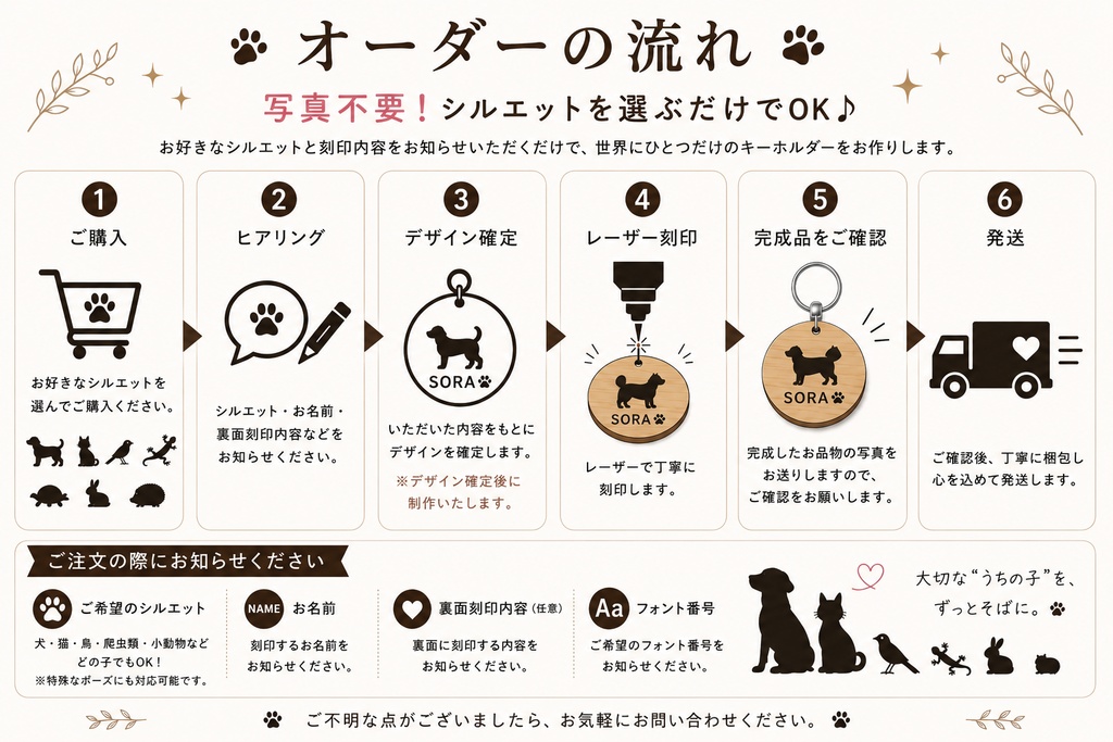 うちの子キーホルダー|選べるペットシルエット|名入れ・両面刻印対応|犬 猫 鳥 小動物 爬虫類