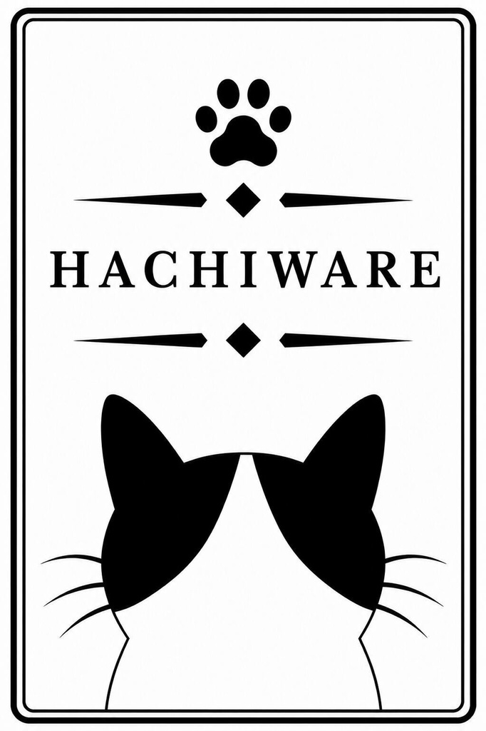 ハチワレ猫 木製キーホルダー|天然木ブナのレーザー刻印|猫好き・愛猫家へのプレゼント