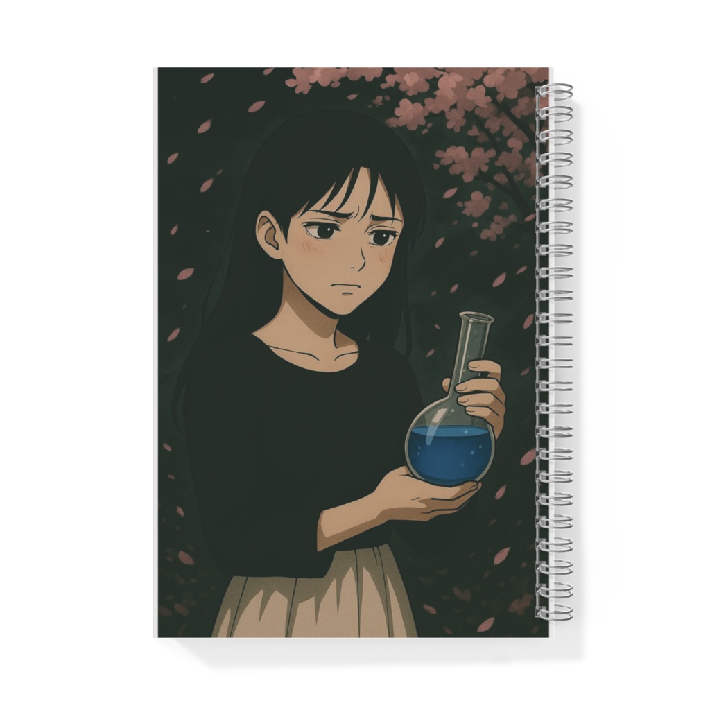 リングノート ヘット&サクラとフラスコ・桜の木 AIイラスト