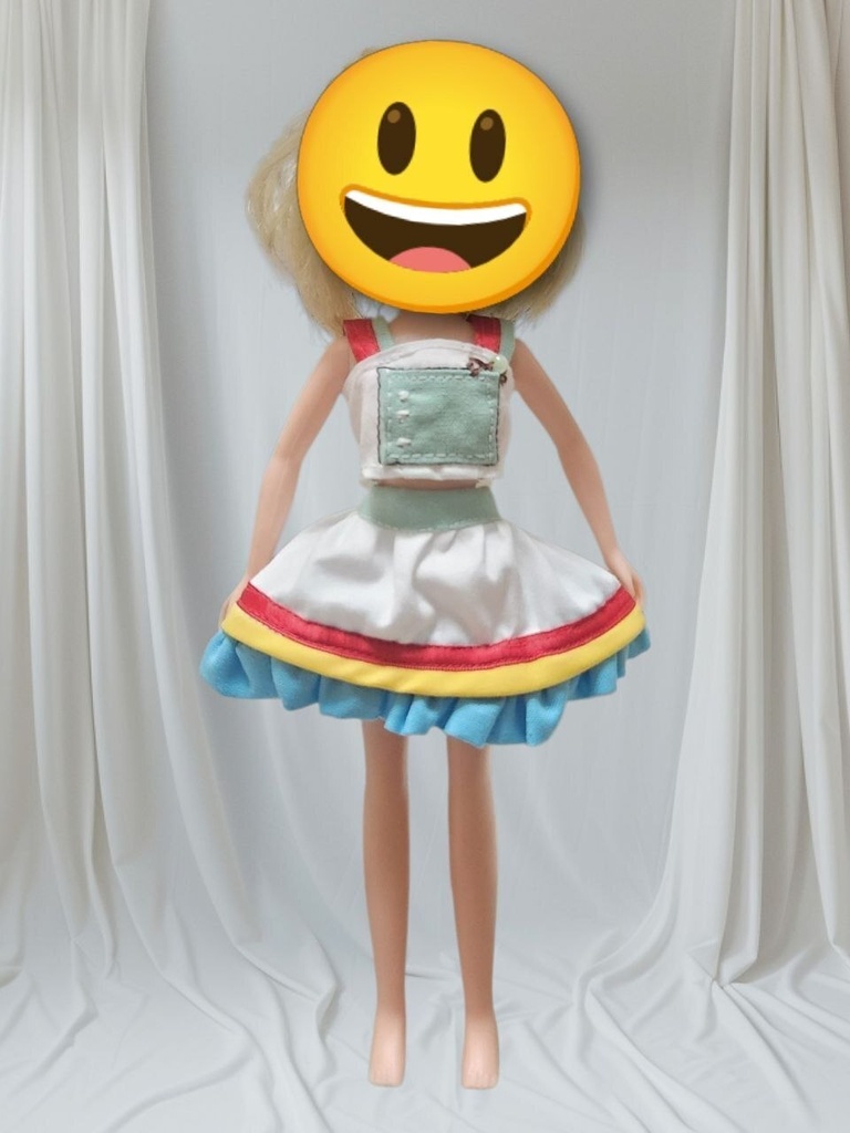 1/6ドール用アウトフィット アイドル風二点セット レインボーキャンディ トップス＆スカート
