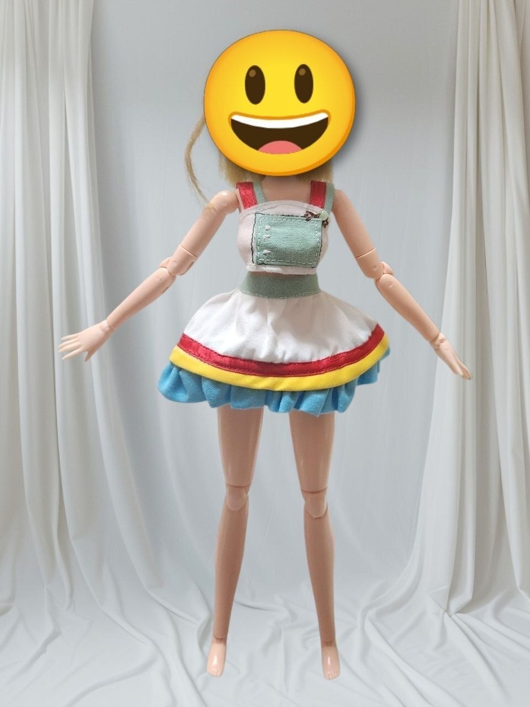 1/6ドール用アウトフィット アイドル風二点セット レインボーキャンディ トップス＆スカート