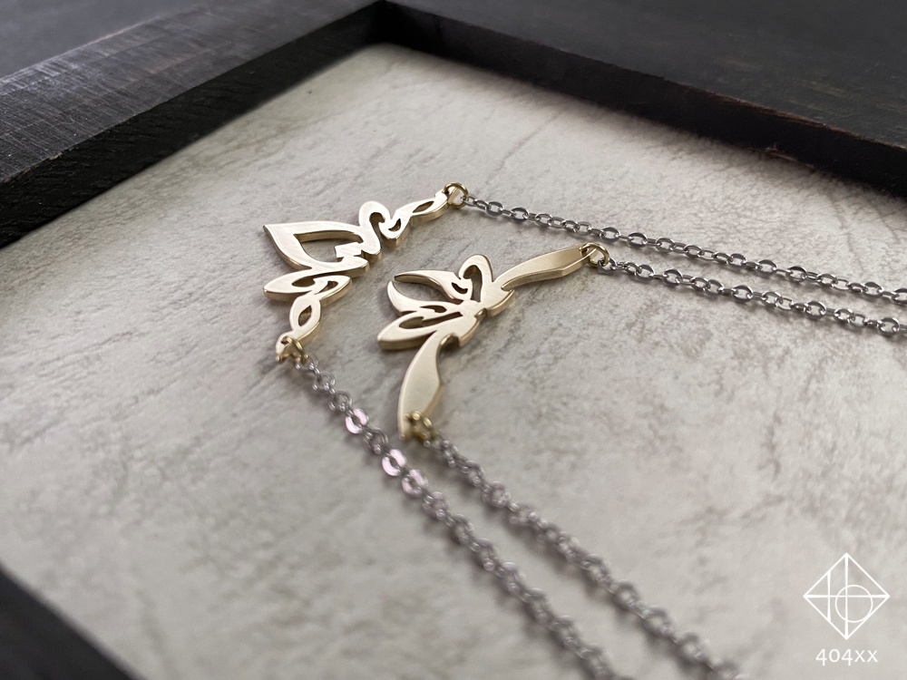 〈妖精角の結び目〉真鍮/ネックレス