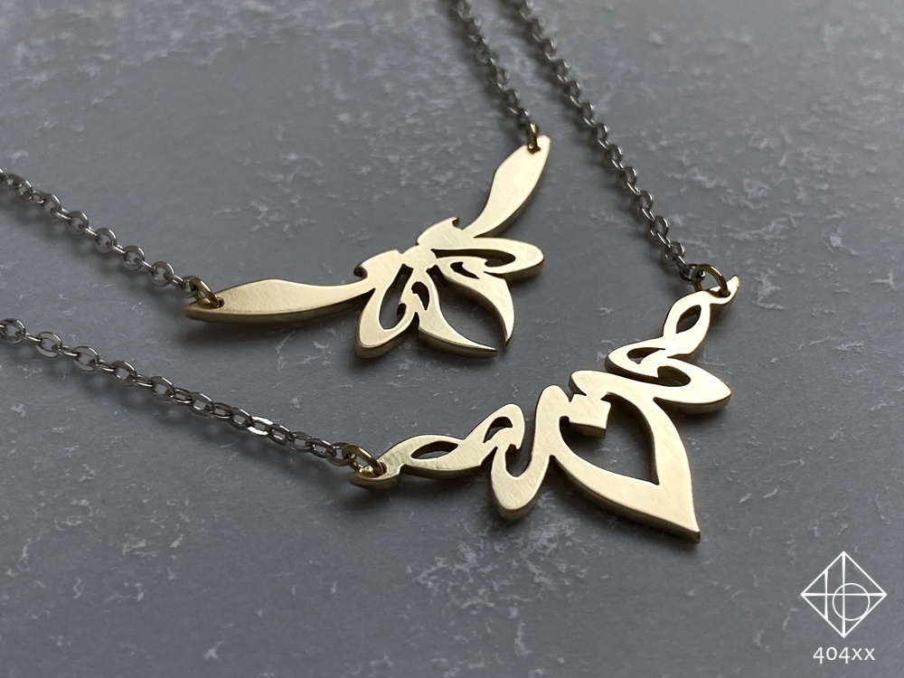 〈妖精角の結び目〉真鍮/ネックレス