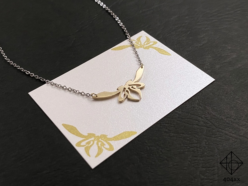 〈妖精角の結び目〉真鍮/ネックレス