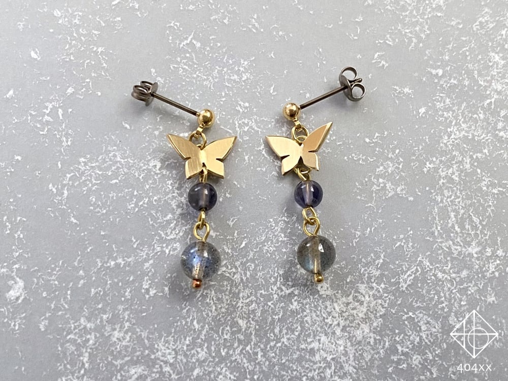 〈蝶の庭〉真鍮/片耳ピアス・イヤリング