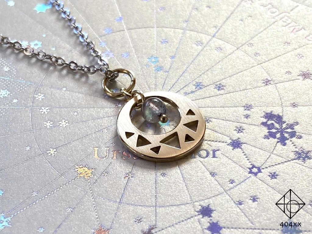 〈月影〉真鍮/ネックレス,耳飾り