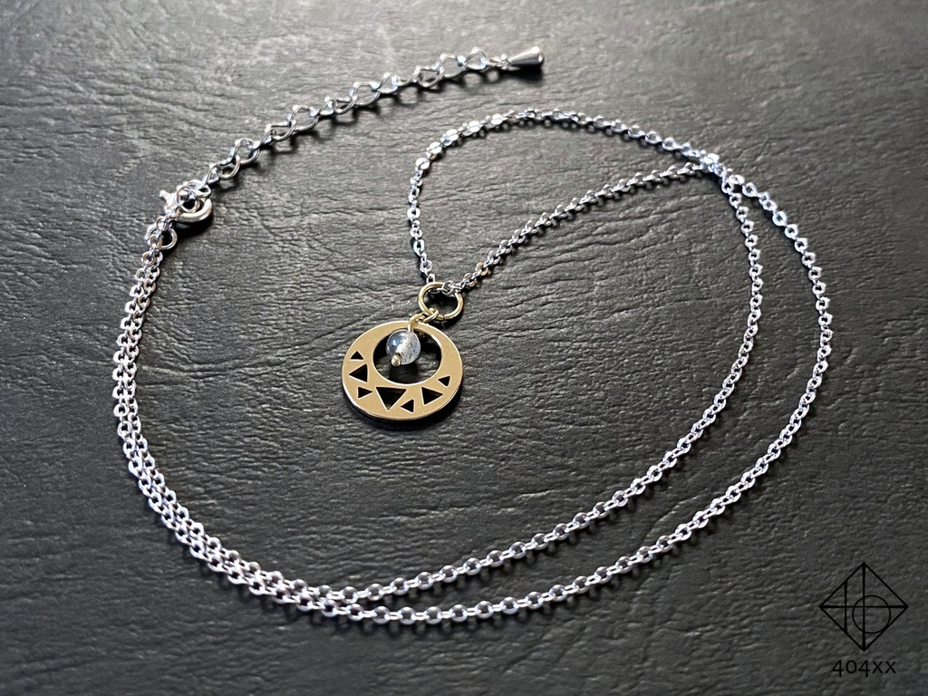 〈月影〉真鍮/ネックレス,耳飾り