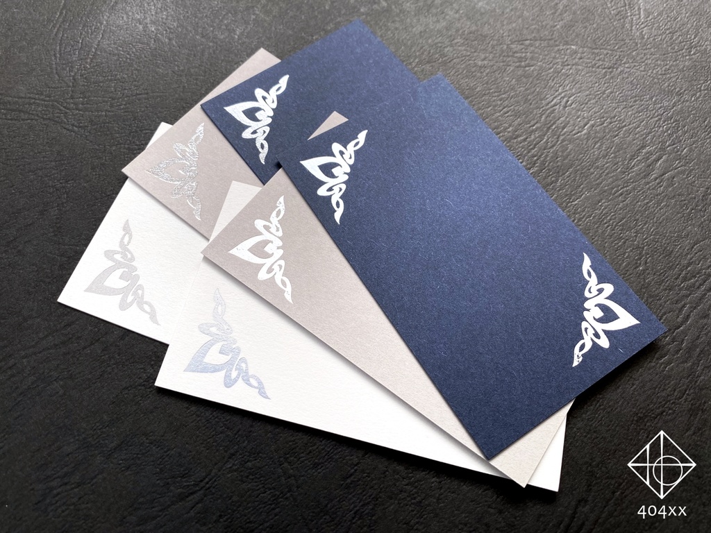 〈思慕の火芯〉彫金箔押しカード 3枚組