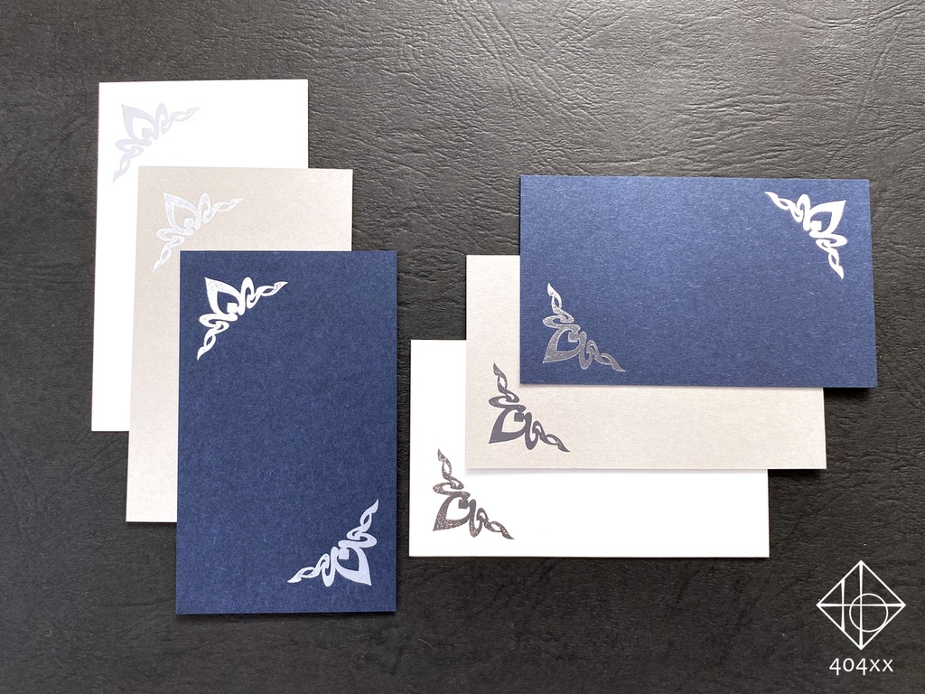 〈思慕の火芯〉彫金箔押しカード 3枚組