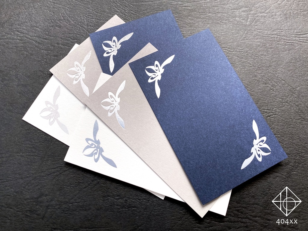 〈妖精角の結び目〉彫金箔押しカード 3枚組