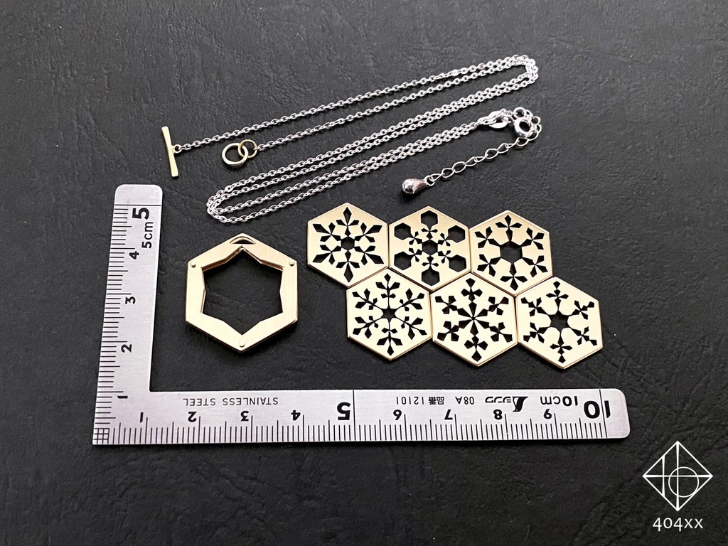 〈雪花結晶〉ペンダント+チップ1枚のセット