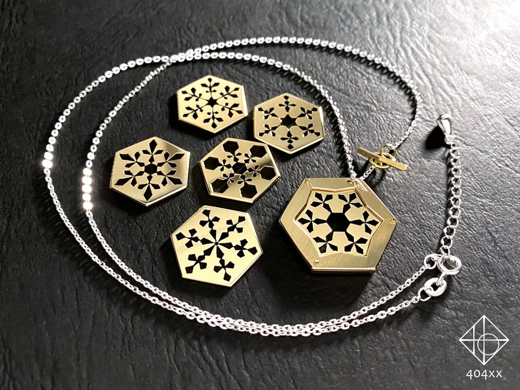 〈雪花結晶〉ペンダント+チップ1枚のセット