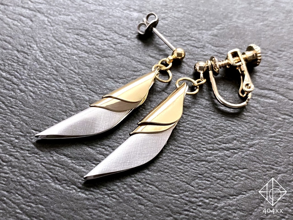 〈耀芽〉純銀×真鍮 ピアス/イヤリング
