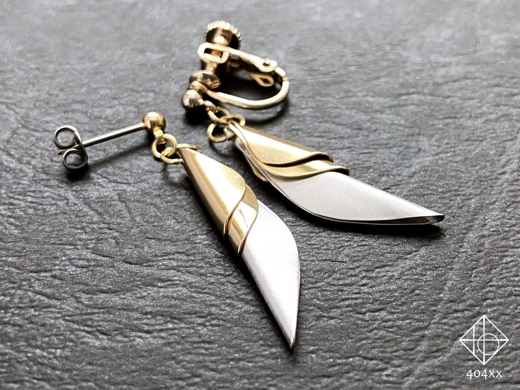 〈耀芽〉純銀×真鍮 ピアス/イヤリング