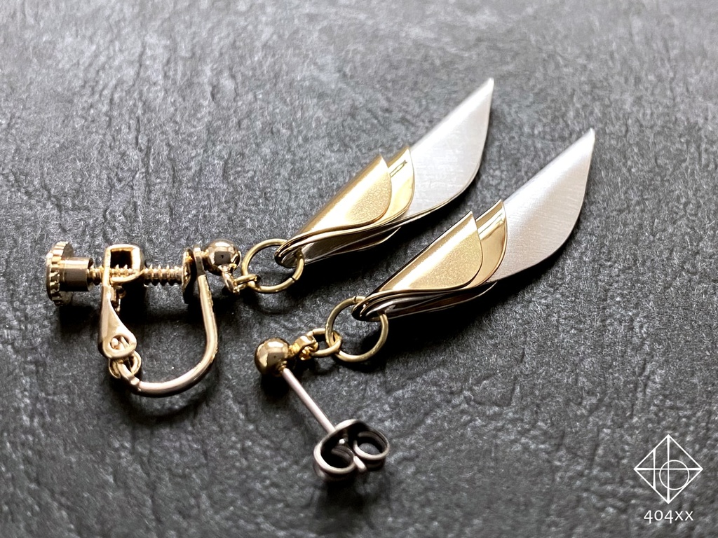〈耀芽〉純銀×真鍮 ピアス/イヤリング