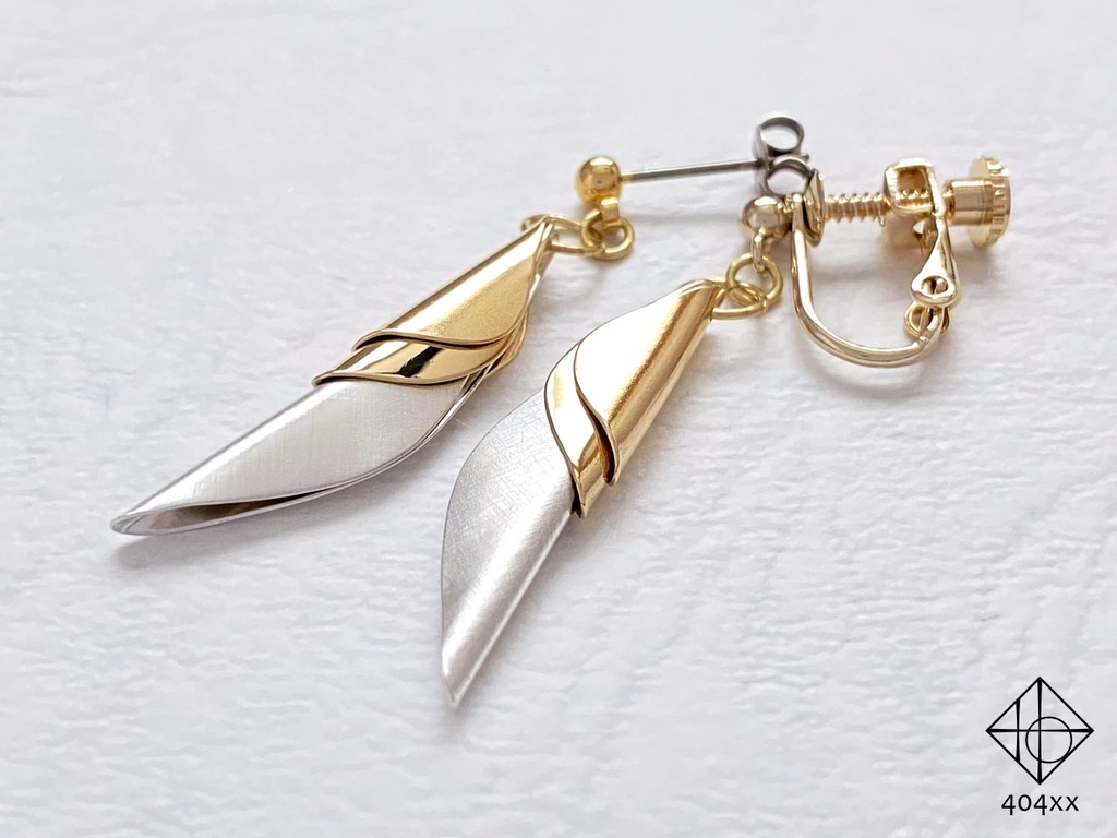 〈耀芽〉純銀×真鍮 ピアス/イヤリング