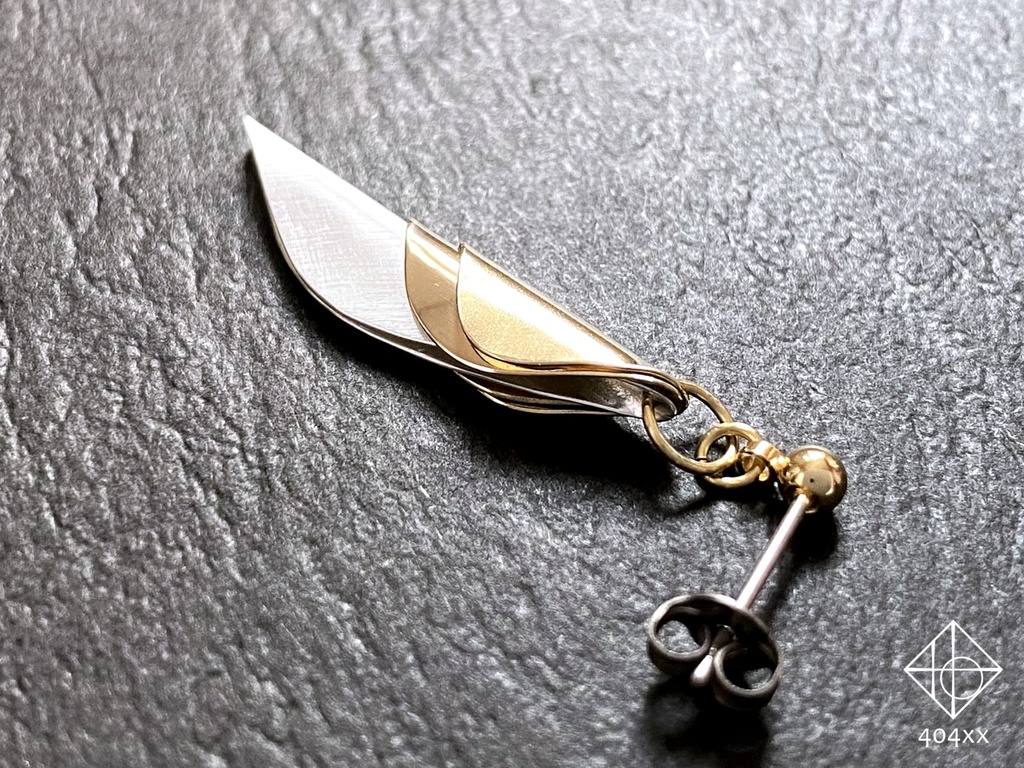 〈耀芽〉純銀×真鍮 ピアス/イヤリング