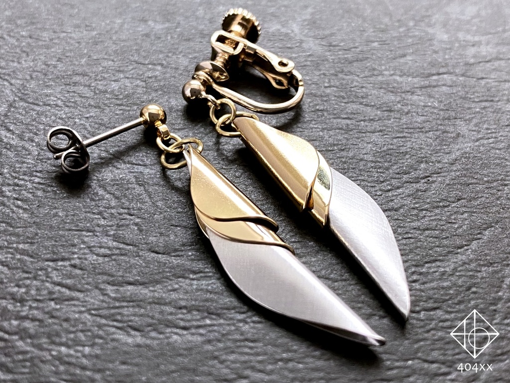 〈耀芽〉純銀×真鍮 ピアス/イヤリング