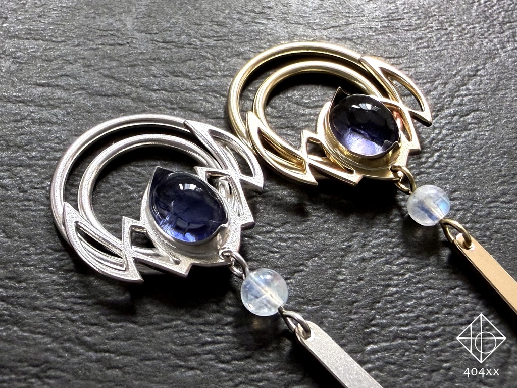 〈幻装〉首飾り/耳飾り アイオライト