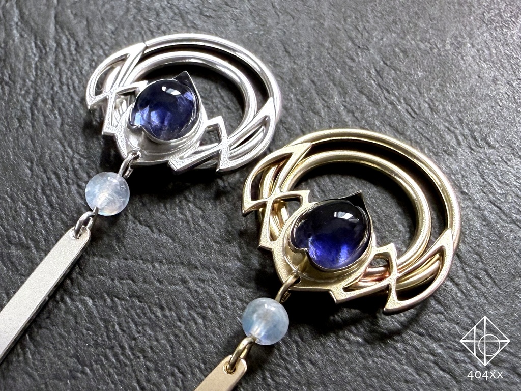 〈幻装〉首飾り/耳飾り アイオライト