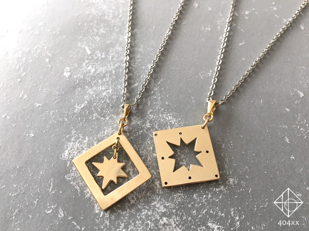 〈星の標〉真鍮×天然石ネックレス