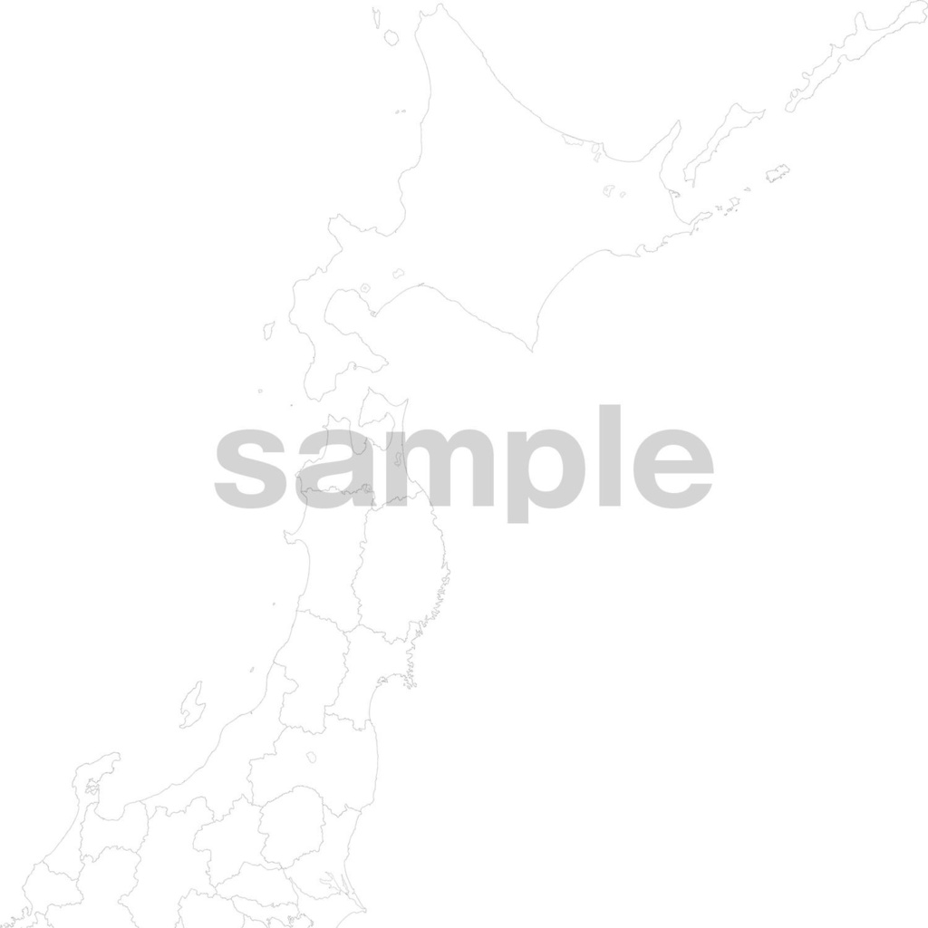 ふつうの白地図 日本全図 高精細