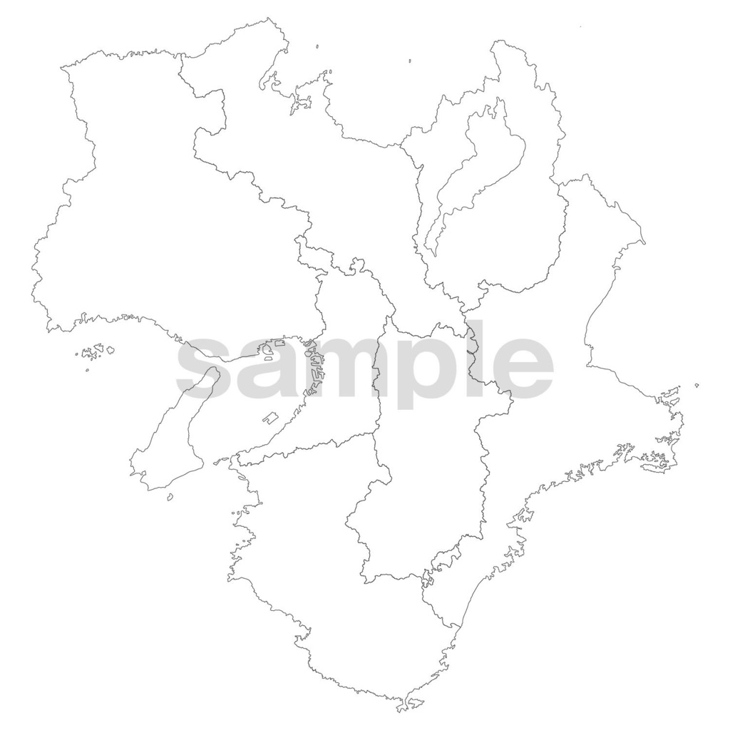 ふつうの白地図 近畿地方 高精細