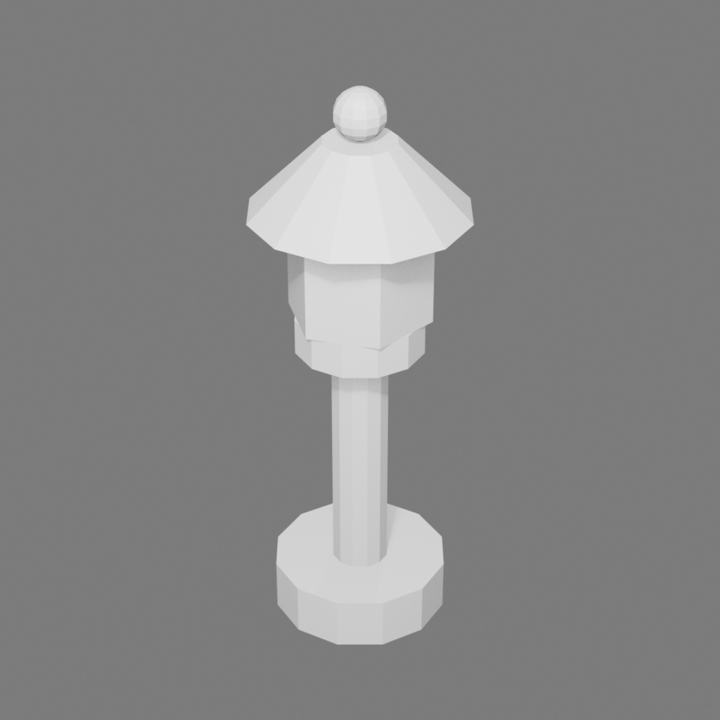 【和風ローポリ】石灯篭風 庭園ランタン 3Dモデル | Low Poly Japanese Lantern
