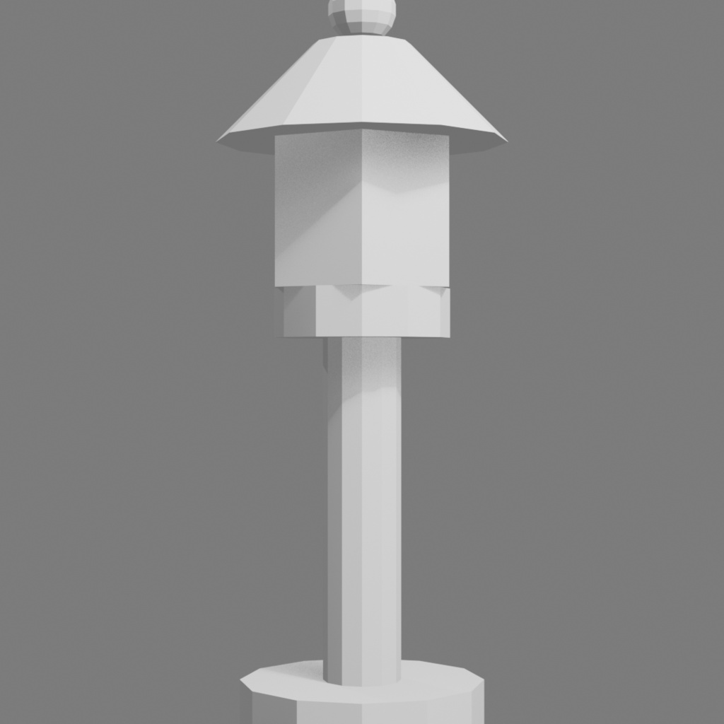 【和風ローポリ】石灯篭風 庭園ランタン 3Dモデル | Low Poly Japanese Lantern