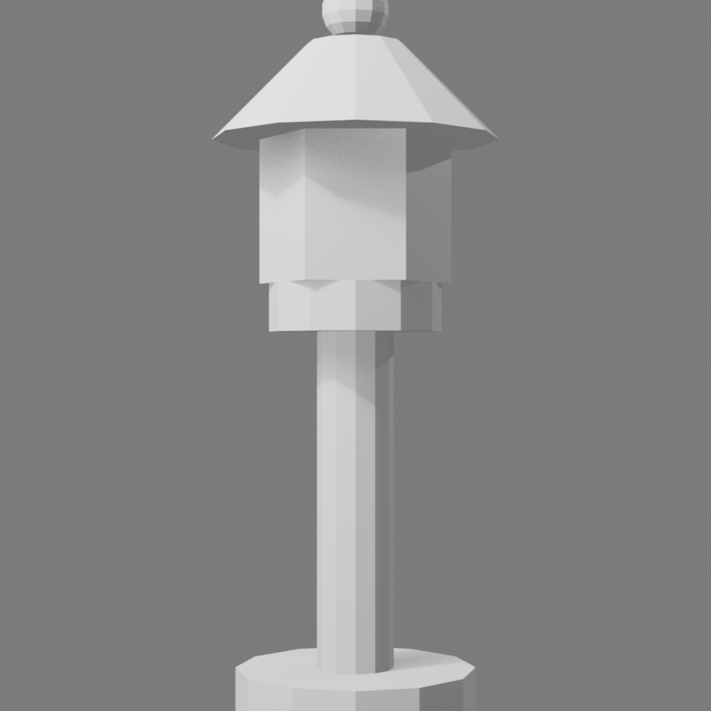 【和風ローポリ】石灯篭風 庭園ランタン 3Dモデル | Low Poly Japanese Lantern