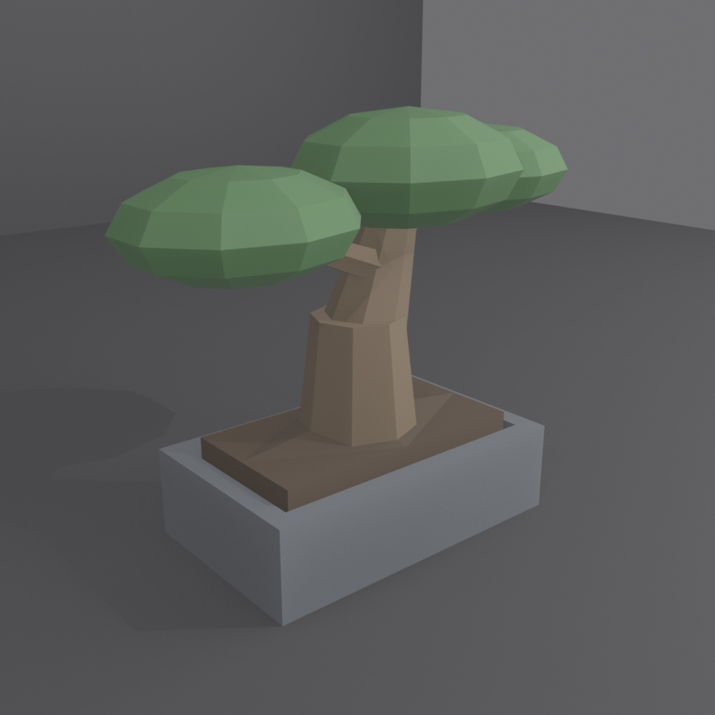 和風ローポリ盆栽(黒松風)3Dモデル|Low Poly Bonsai Pine - Japanese Zen 3D Asset