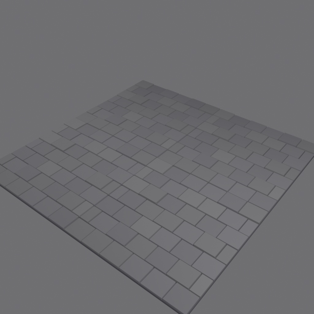 和風ローポリ石畳タイル3Dモデル|Low Poly Stone Pavement - Seamless Japanese Tile