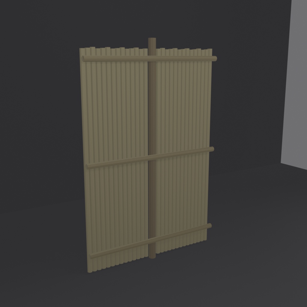 和風ローポリ 建仁寺垣(竹垣)3Dモデル/ Japanese Bamboo Fence (Kenninji-gaki) Low Poly