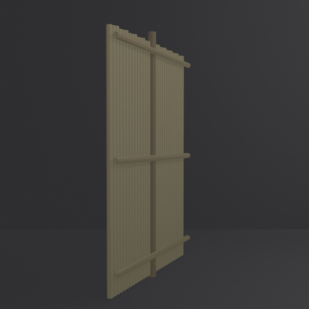 和風ローポリ 建仁寺垣(竹垣)3Dモデル/ Japanese Bamboo Fence (Kenninji-gaki) Low Poly