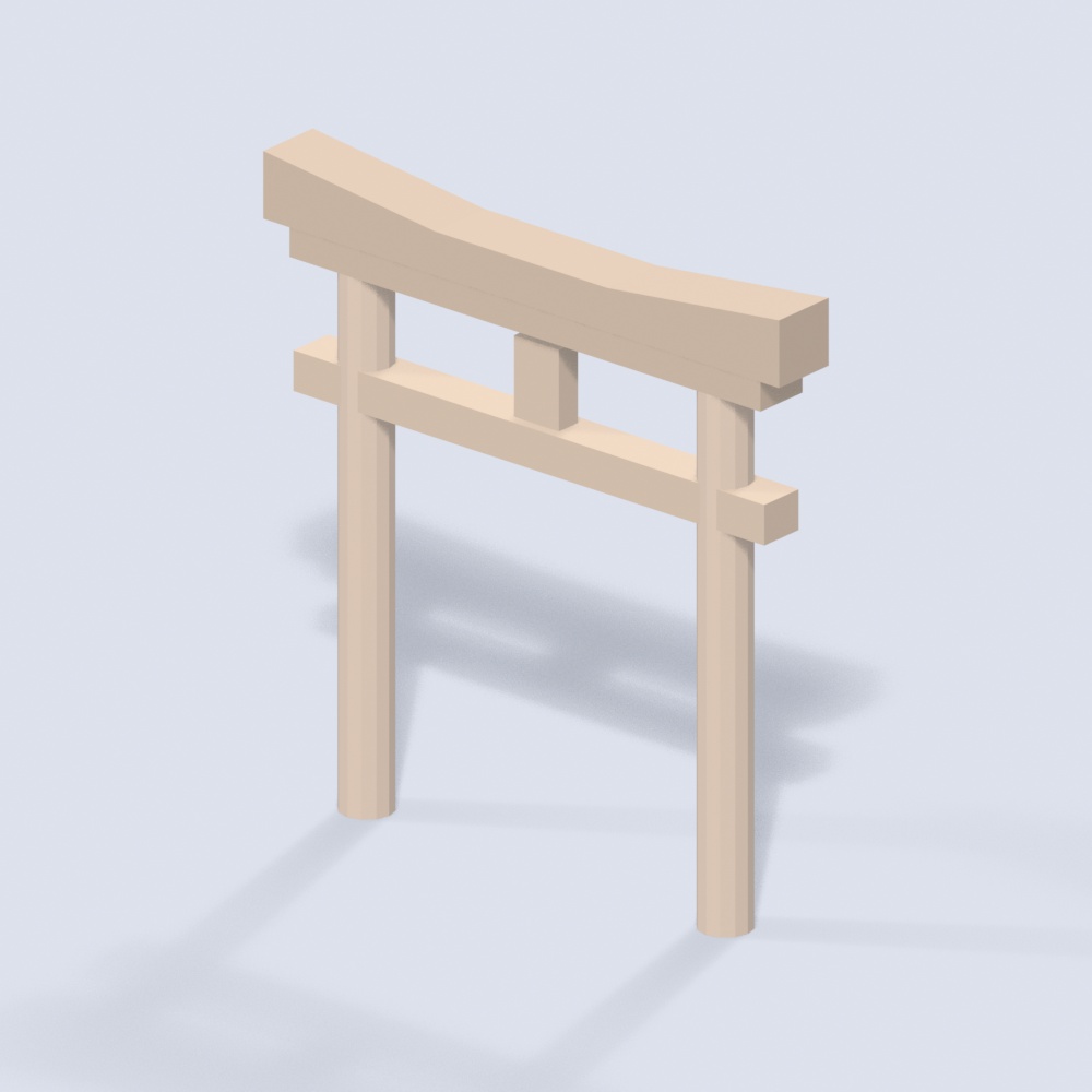 【低ポリ】神社セット 全12点 VRChatワールド向け|本殿・拝殿・手水舎・和風|VRChat・Unity対応(FBX/glb)