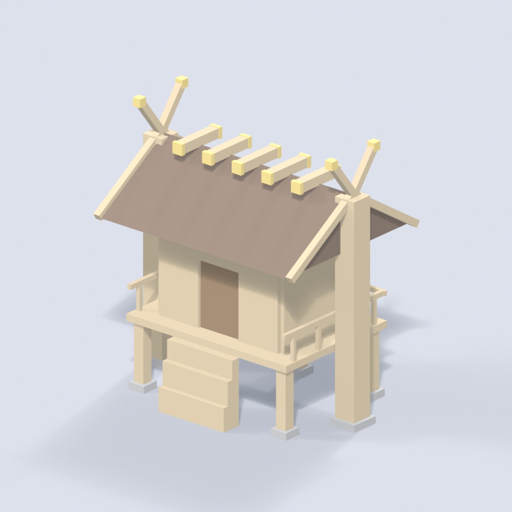 【低ポリ】神社セット 全12点 VRChatワールド向け|本殿・拝殿・手水舎・和風|VRChat・Unity対応(FBX/glb)