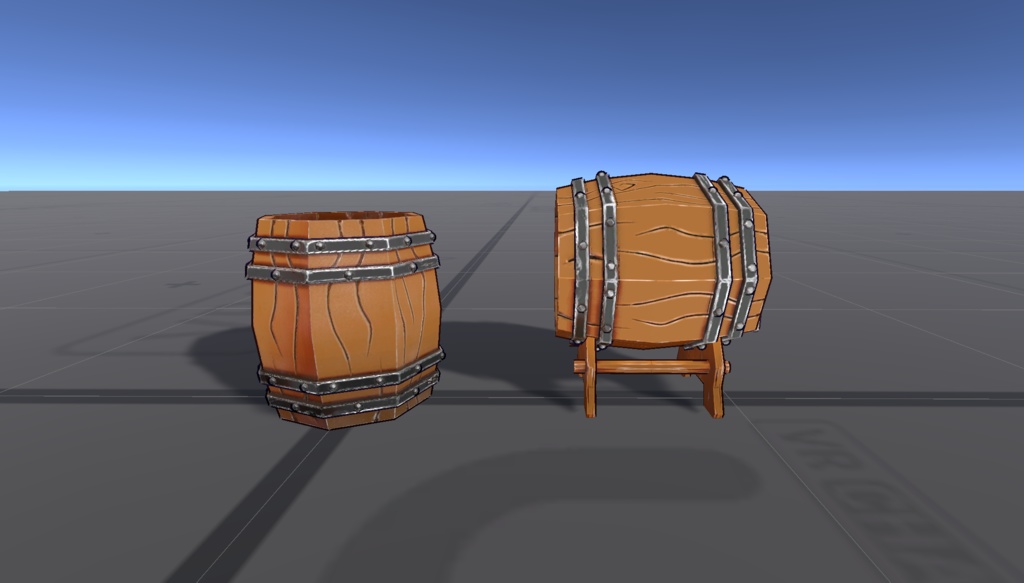 Free_DL_アニメ風ローポリ酒樽