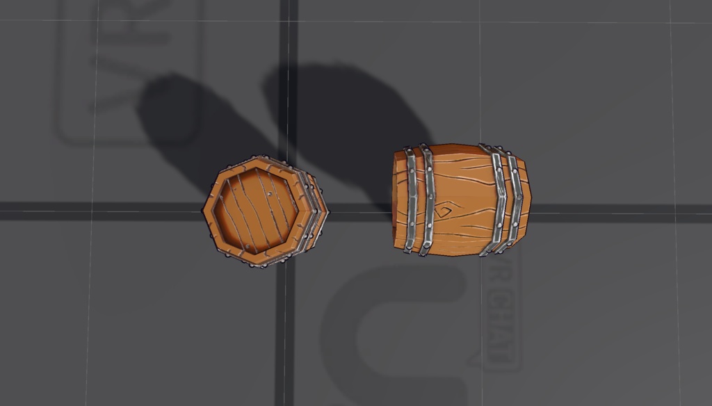 Free_DL_アニメ風ローポリ酒樽