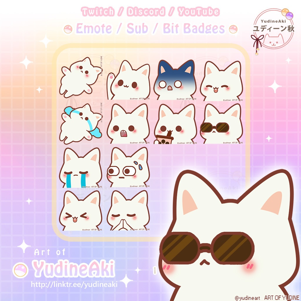 白猫のエモート(12個)