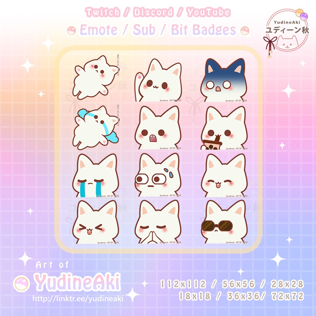 白猫のエモート(12個)