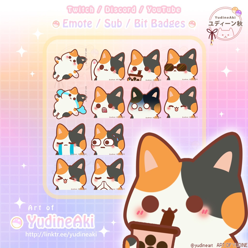 三毛猫の絵文字(12個)