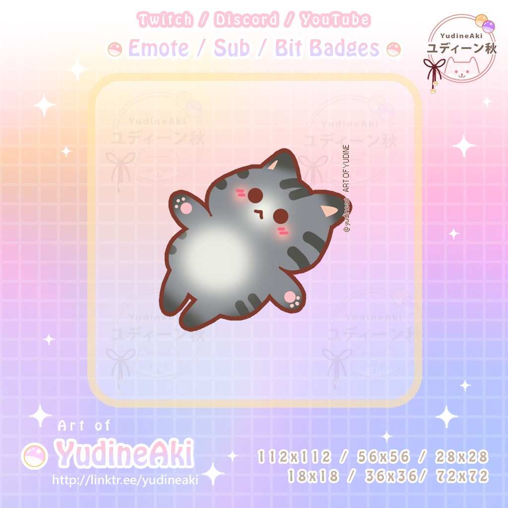 灰色の猫の絵文字 (12個)