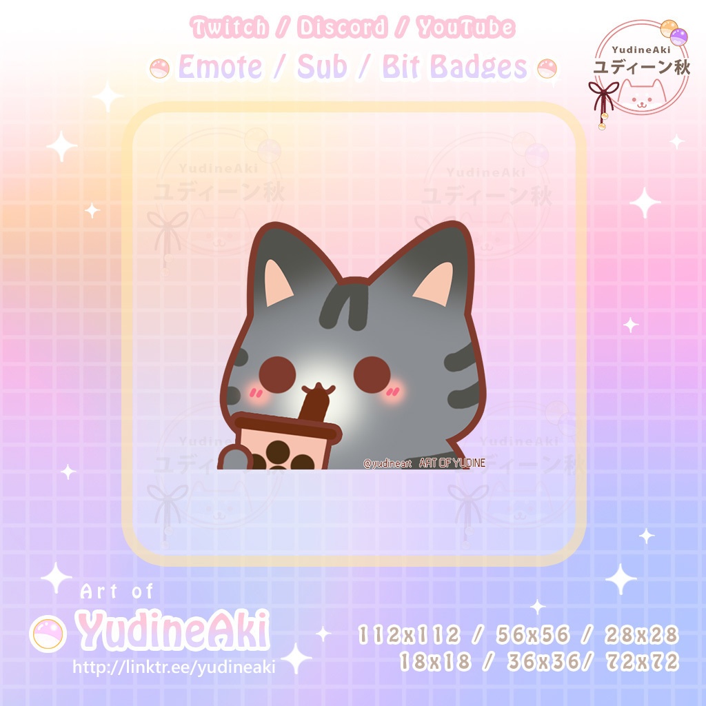 灰色の猫の絵文字 (12個)