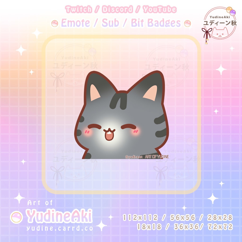 灰色の猫の絵文字