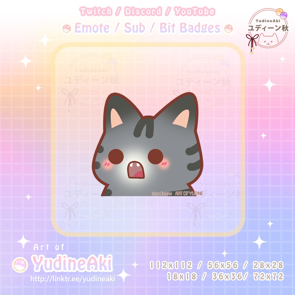 灰色の猫の絵文字 (12個)