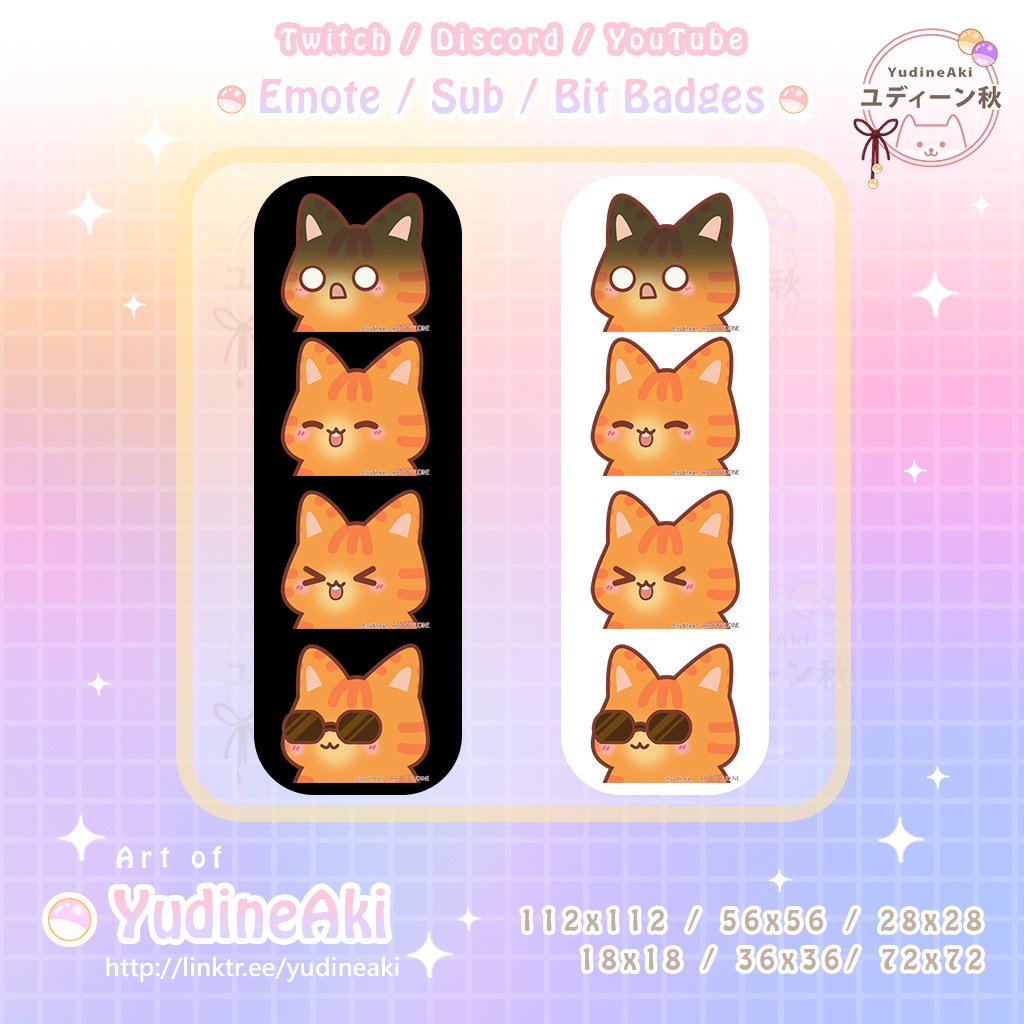 オレンジ色の猫の絵文字(12個)