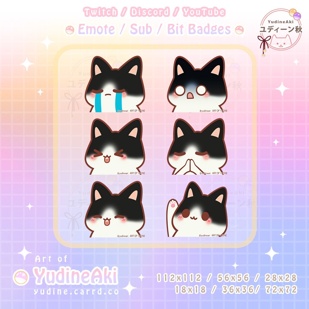 黒白猫の絵文字