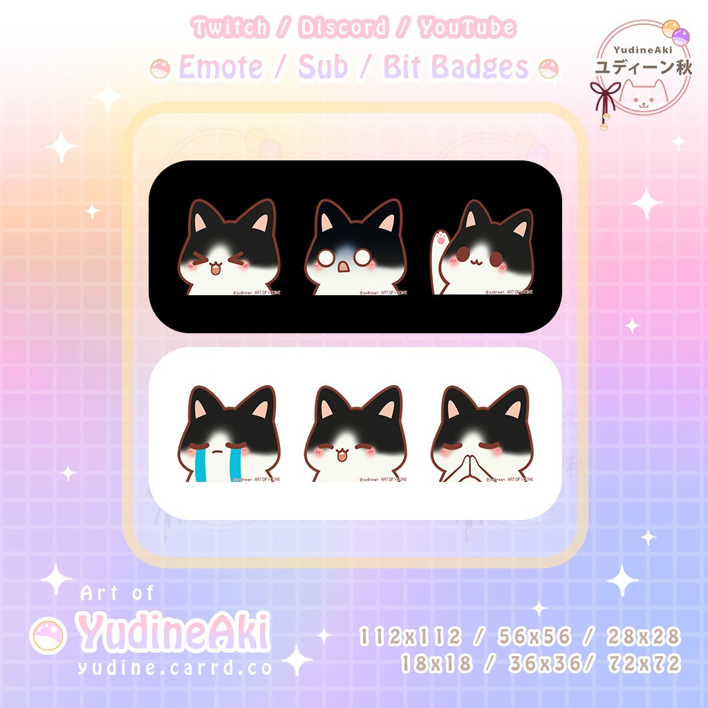 黒白猫の絵文字